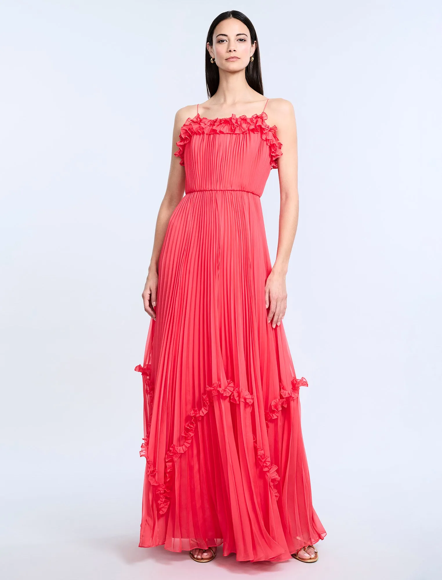 Shirring Ruffle Gown sold by BCBGMaxAzria