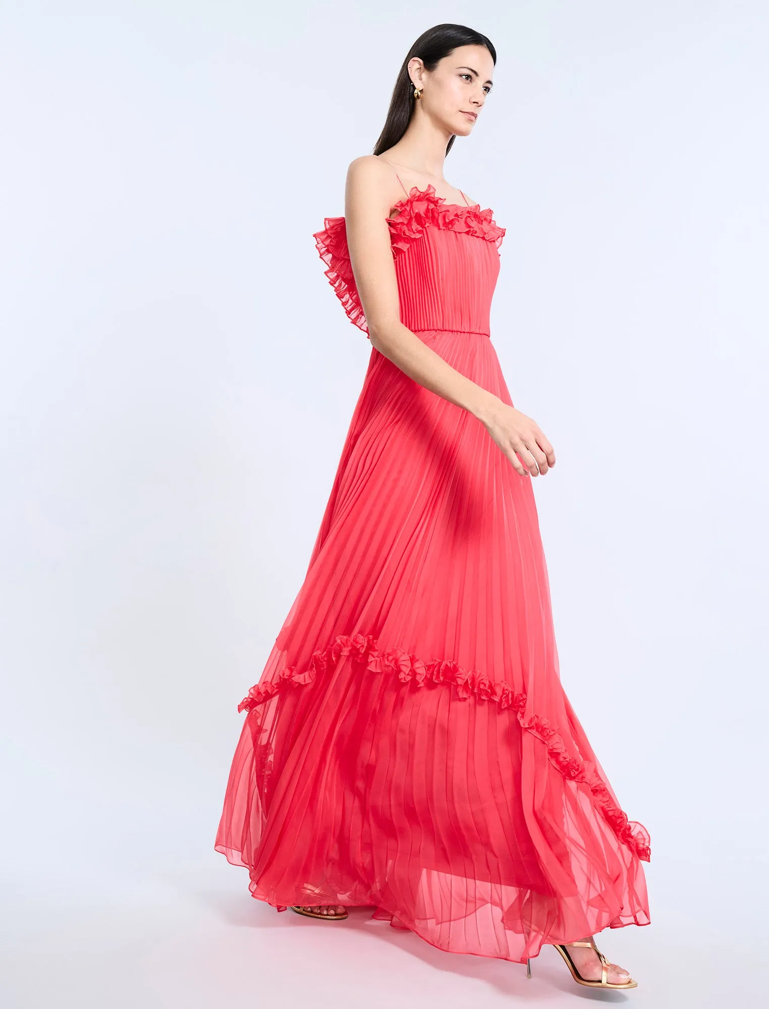Shirring Ruffle Gown sold by BCBGMaxAzria product image thumbnail 5