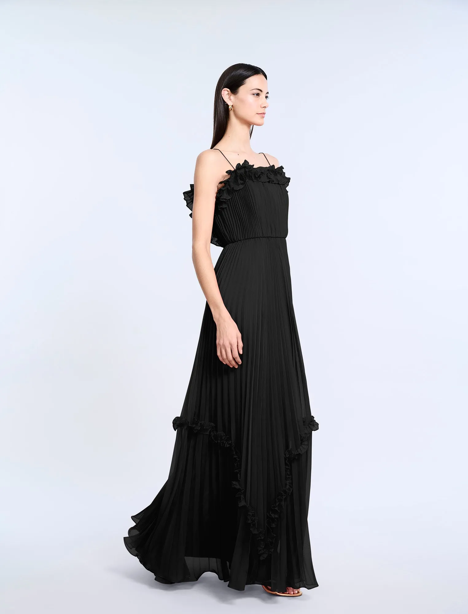 Shirring Ruffle Gown sold by BCBGMaxAzria product image thumbnail 3