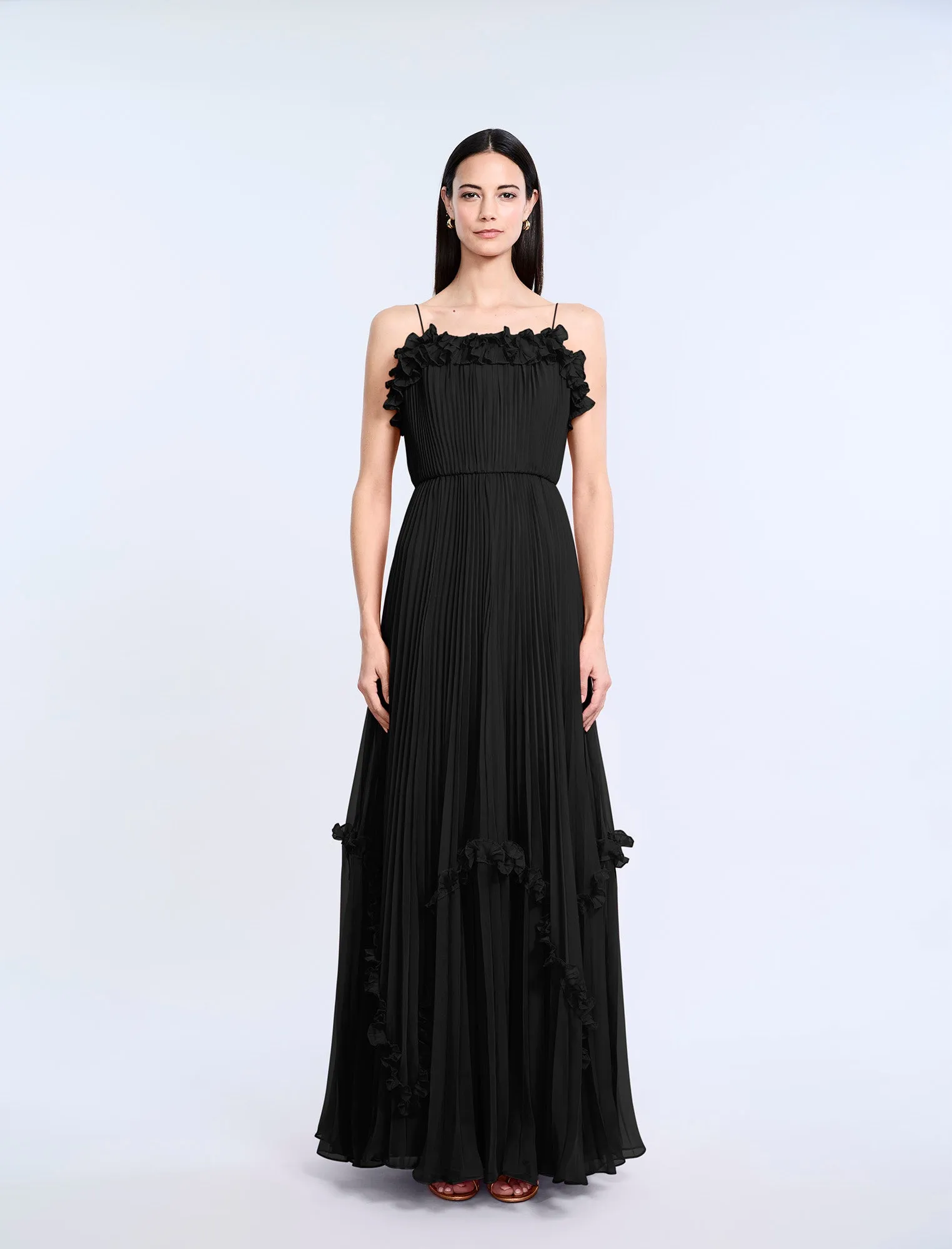 Shirring Ruffle Gown sold by BCBGMaxAzria