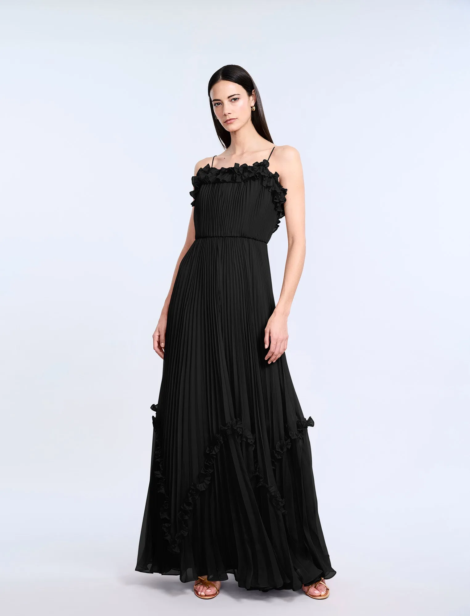 Shirring Ruffle Gown sold by BCBGMaxAzria product image thumbnail 4