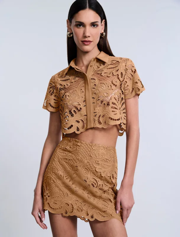 Eyelet  Button Down Polo sold by BCBGMaxAzria