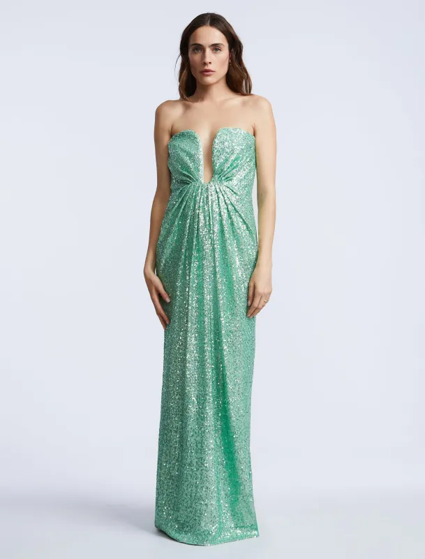 Plunging U Neckline Gown sold by BCBGMaxAzria
