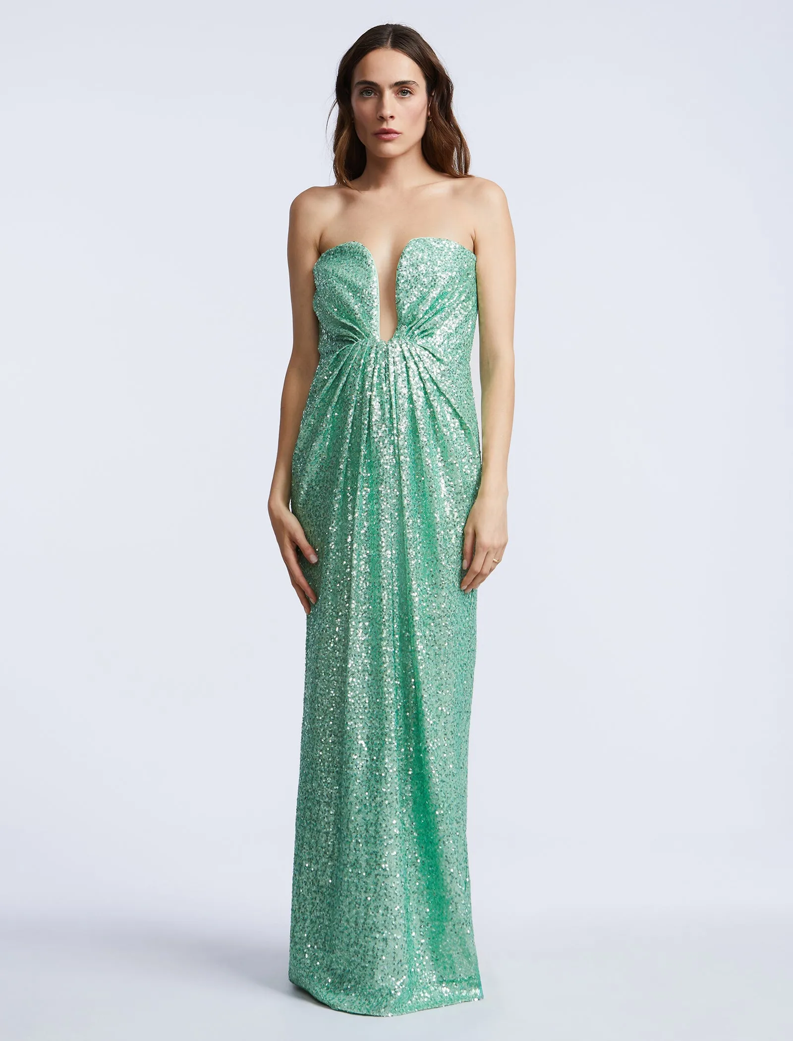 Plunging U Neckline Gown sold by BCBGMaxAzria