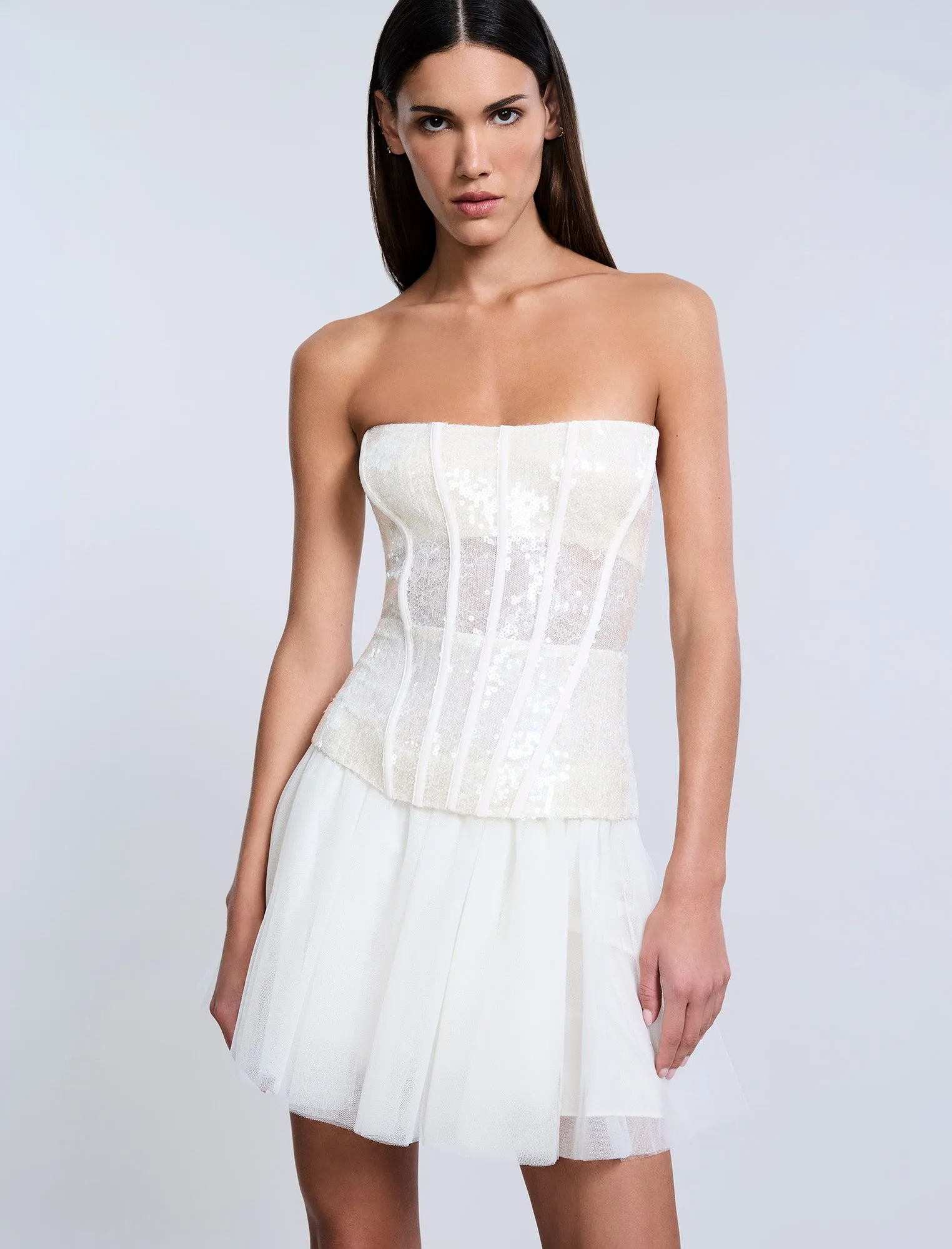 Sequin Lace Peplum Tulle Dress sold by BCBGMaxAzria product image thumbnail 5