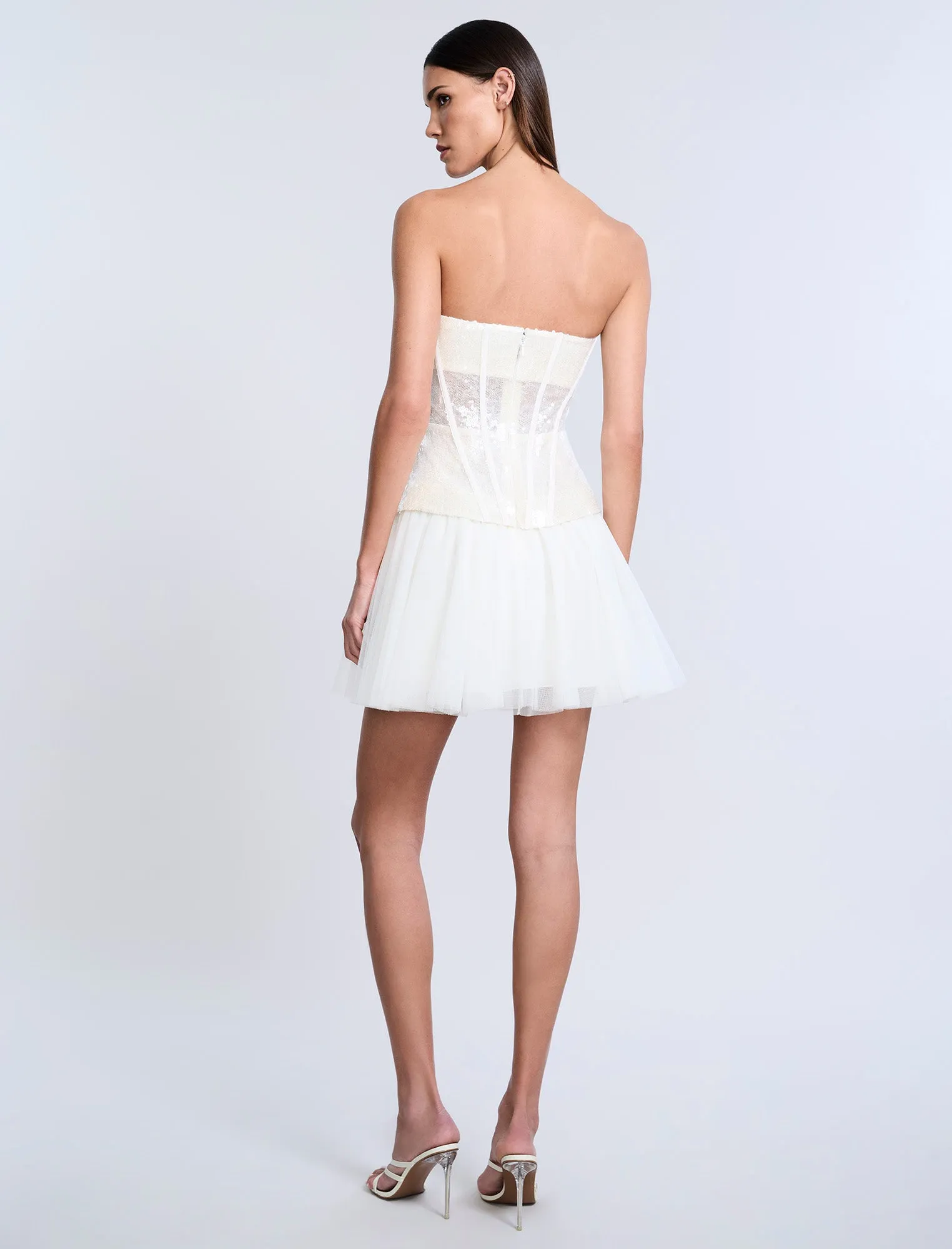 Sequin Lace Peplum Tulle Dress sold by BCBGMaxAzria product image thumbnail 2