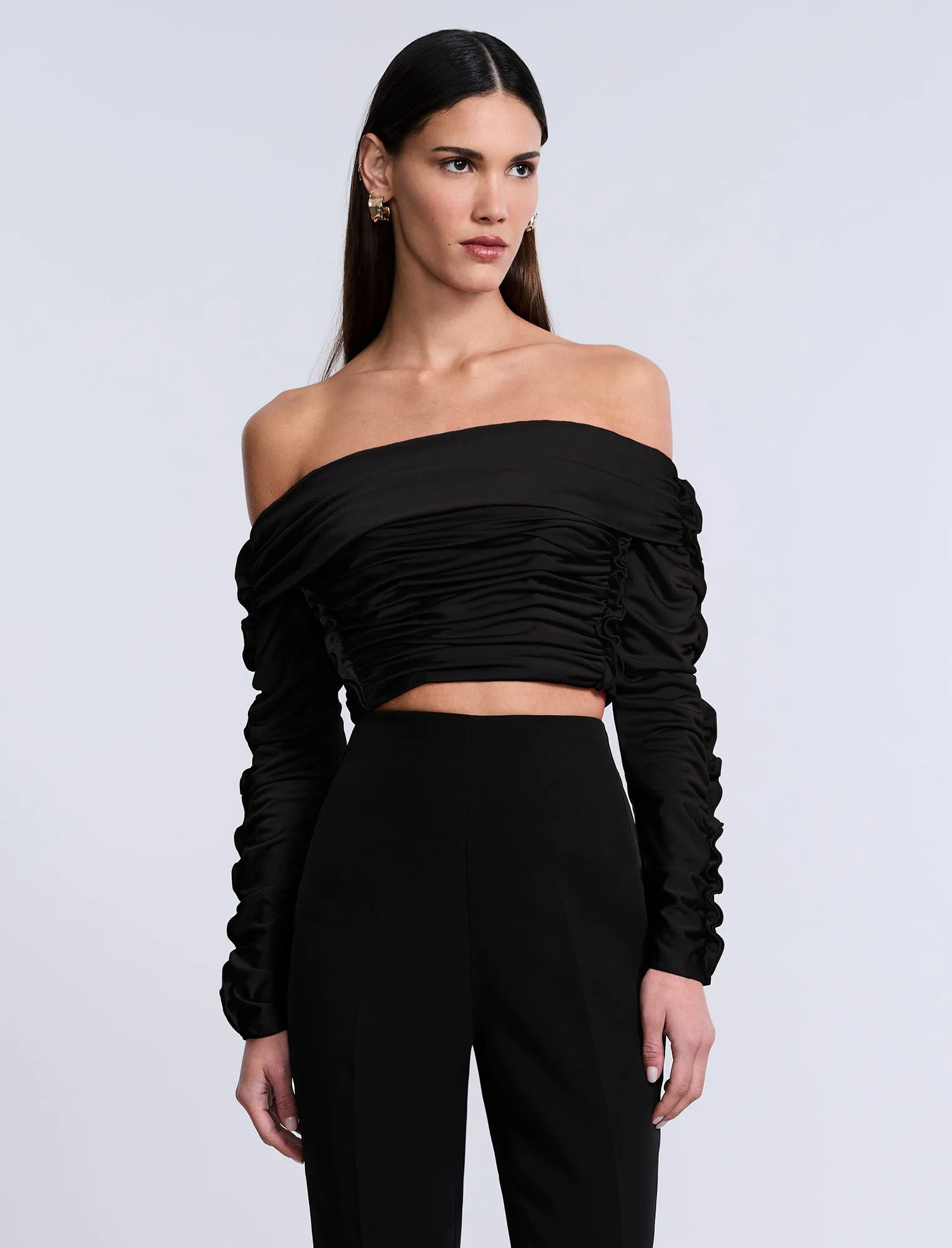 Lettuseruffle Off Shoulder Top sold by BCBGMaxAzria