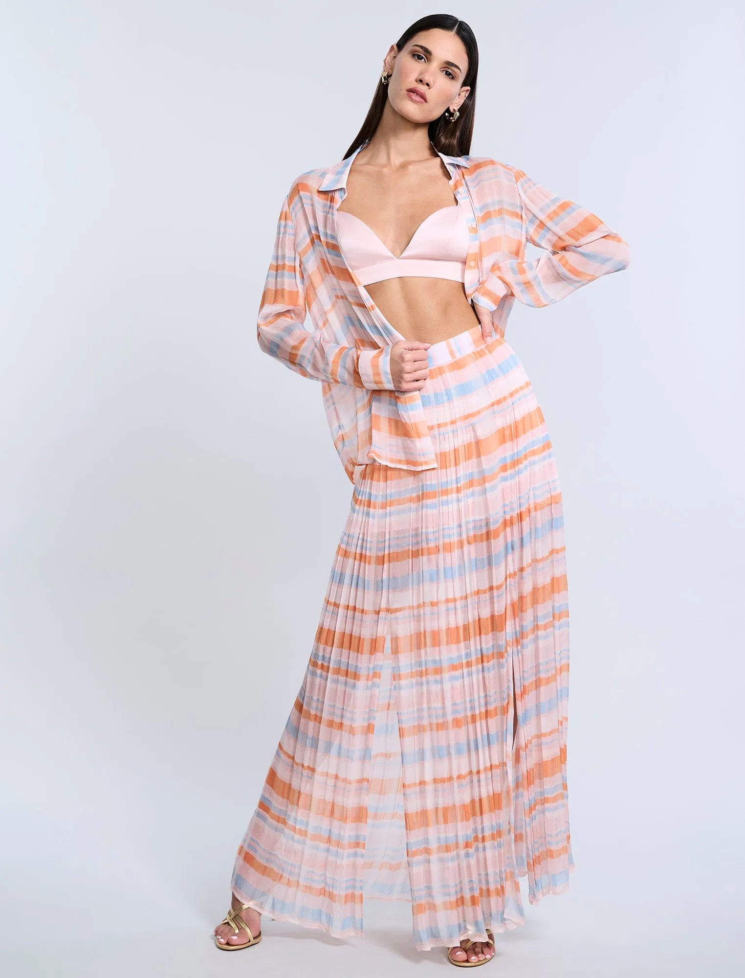 Printed Pleated Skirt sold by BCBGMaxAzria product image thumbnail 5