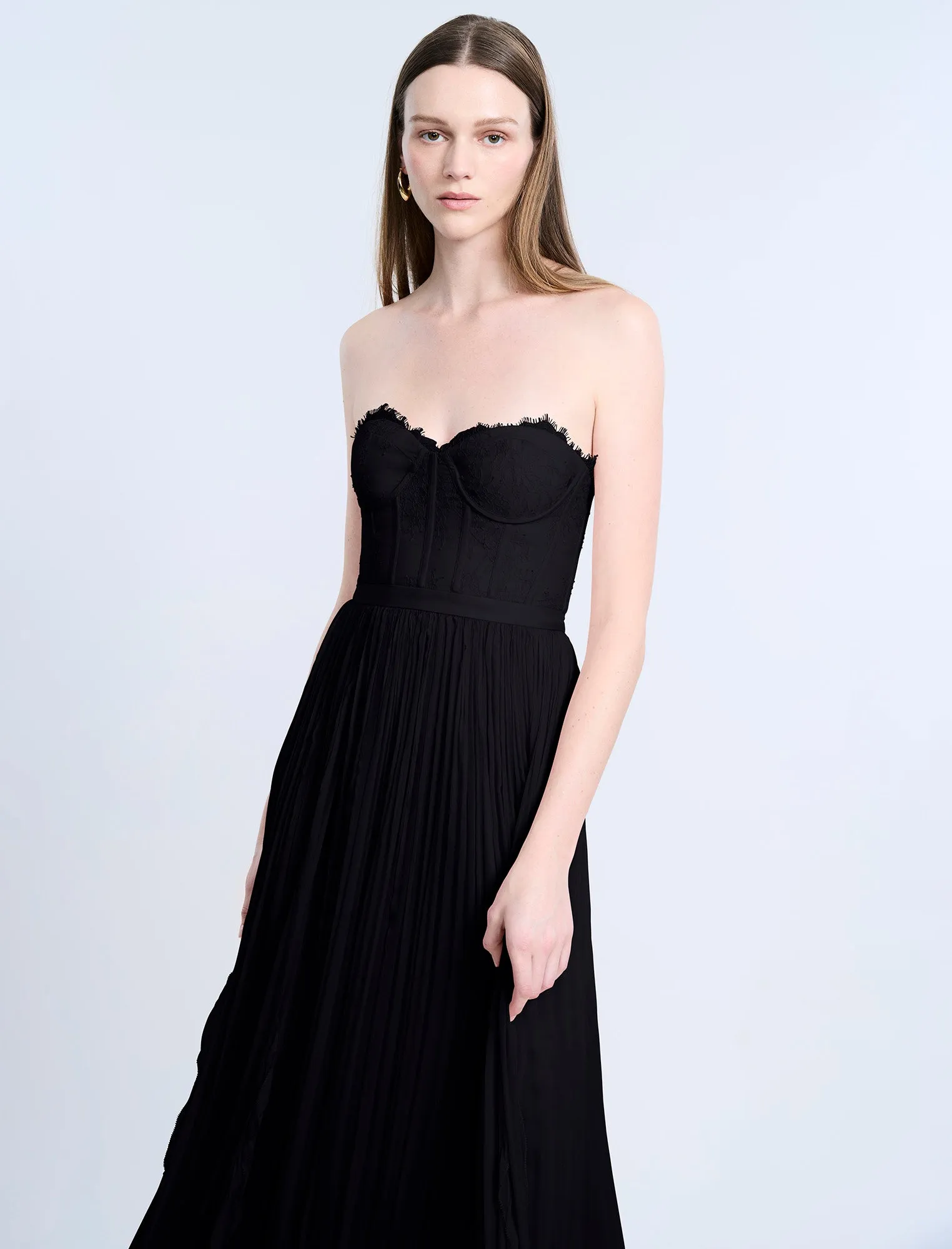 Lace Bodice Chiffon Rufle Gown sold by BCBGMaxAzria product image thumbnail 5