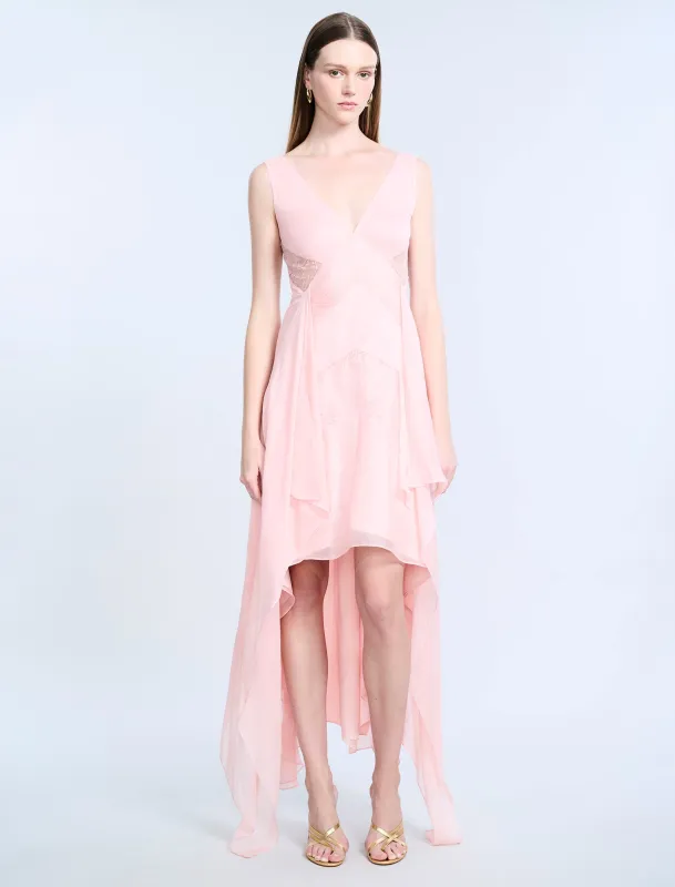 Lace Applique Chiffon Dress sold by BCBGMaxAzria