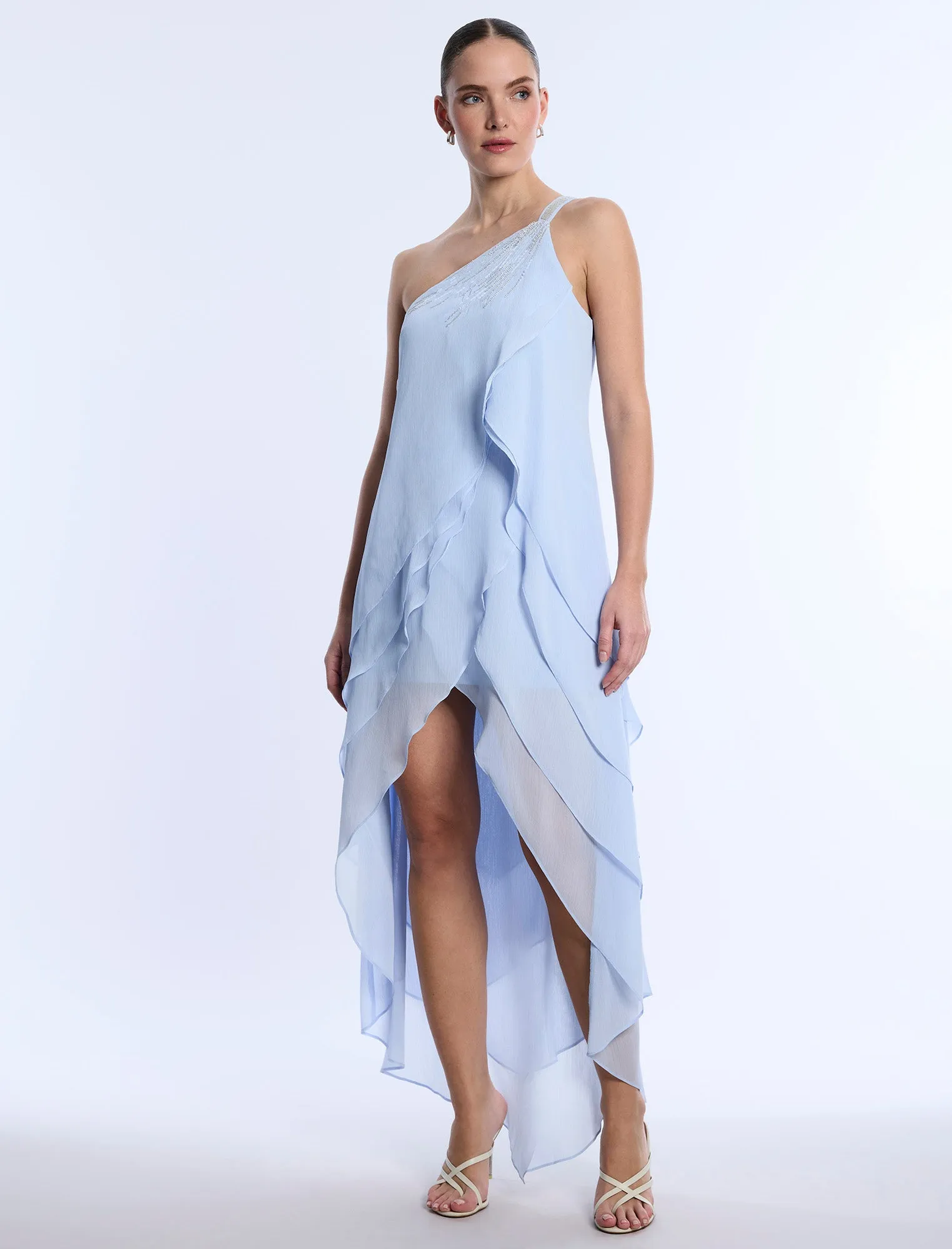 Embellished Sheer Layer Dress sold by BCBGMaxAzria