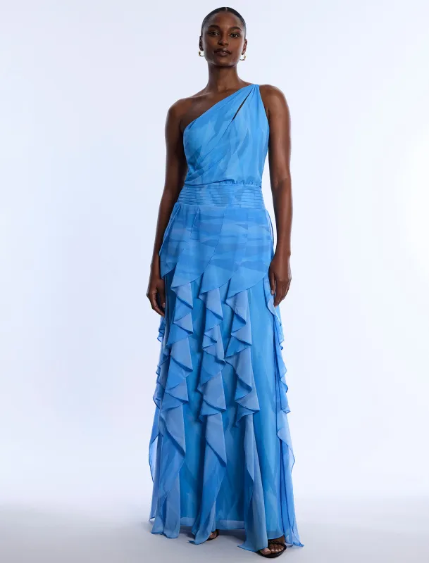 Printed One Shoulder Gown sold by BCBGMaxAzria