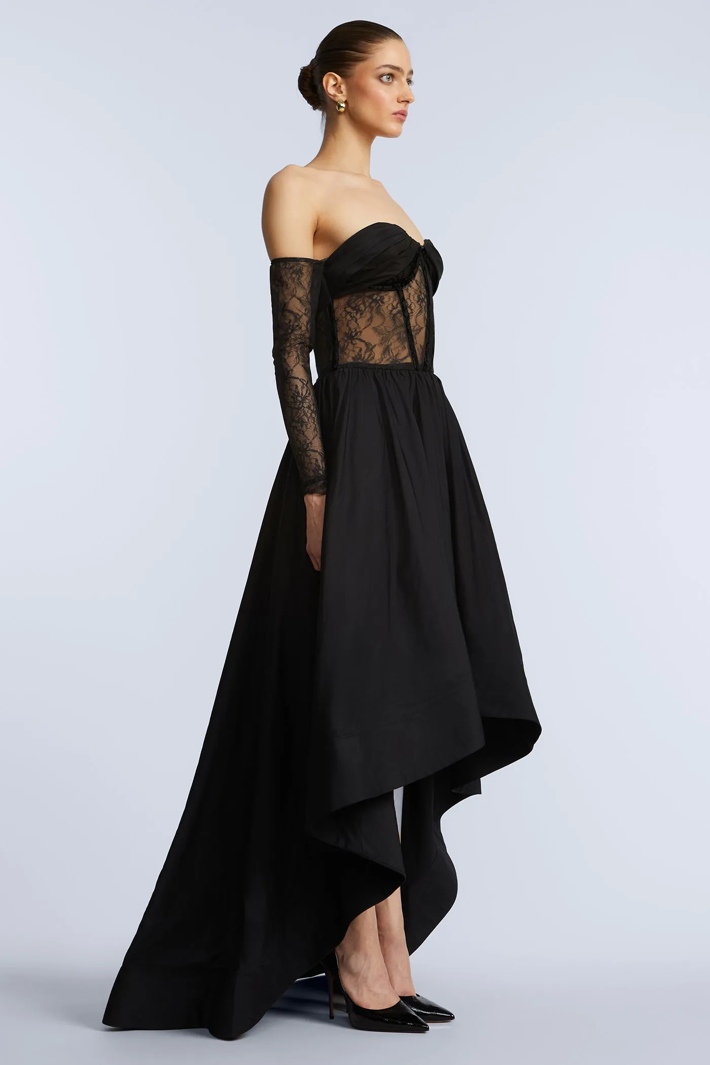 Lace Taffeta High-Low Gown sold by BCBGMaxAzria product image thumbnail 5