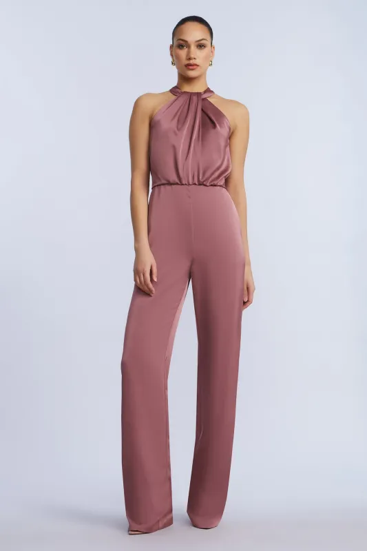 Pleated Halter Jumpsuit sold by BCBGMaxAzria