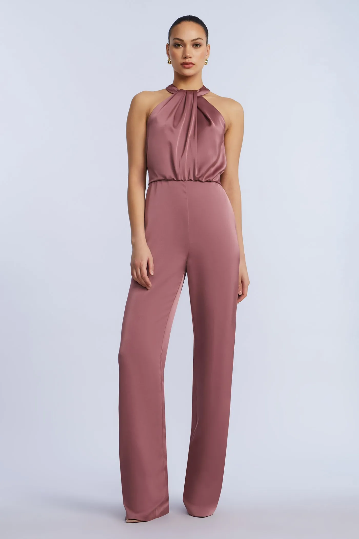 Pleated Halter Jumpsuit sold by BCBGMaxAzria