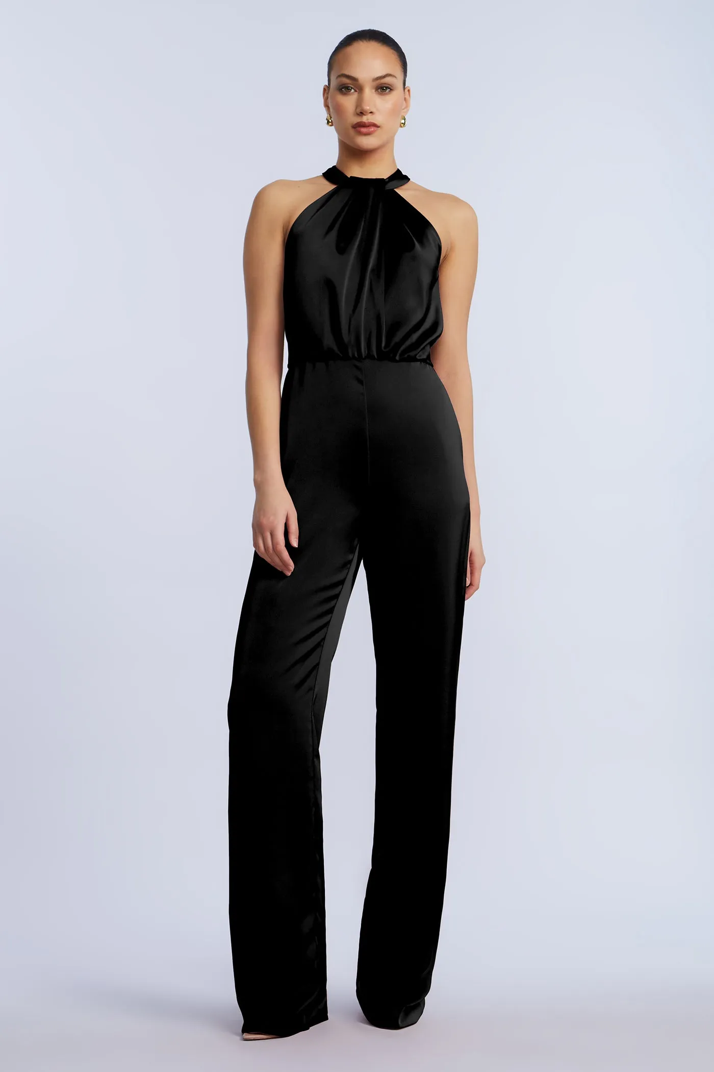 Pleated Halter Jumpsuit sold by BCBGMaxAzria