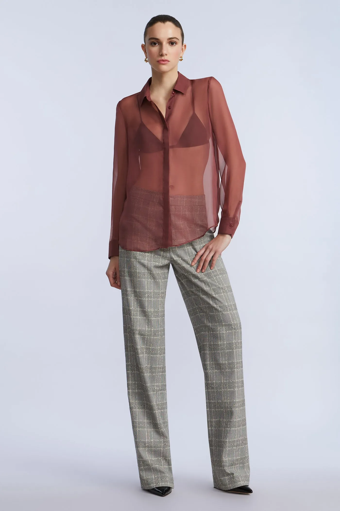 Chiffon Button Down sold by BCBGMaxAzria