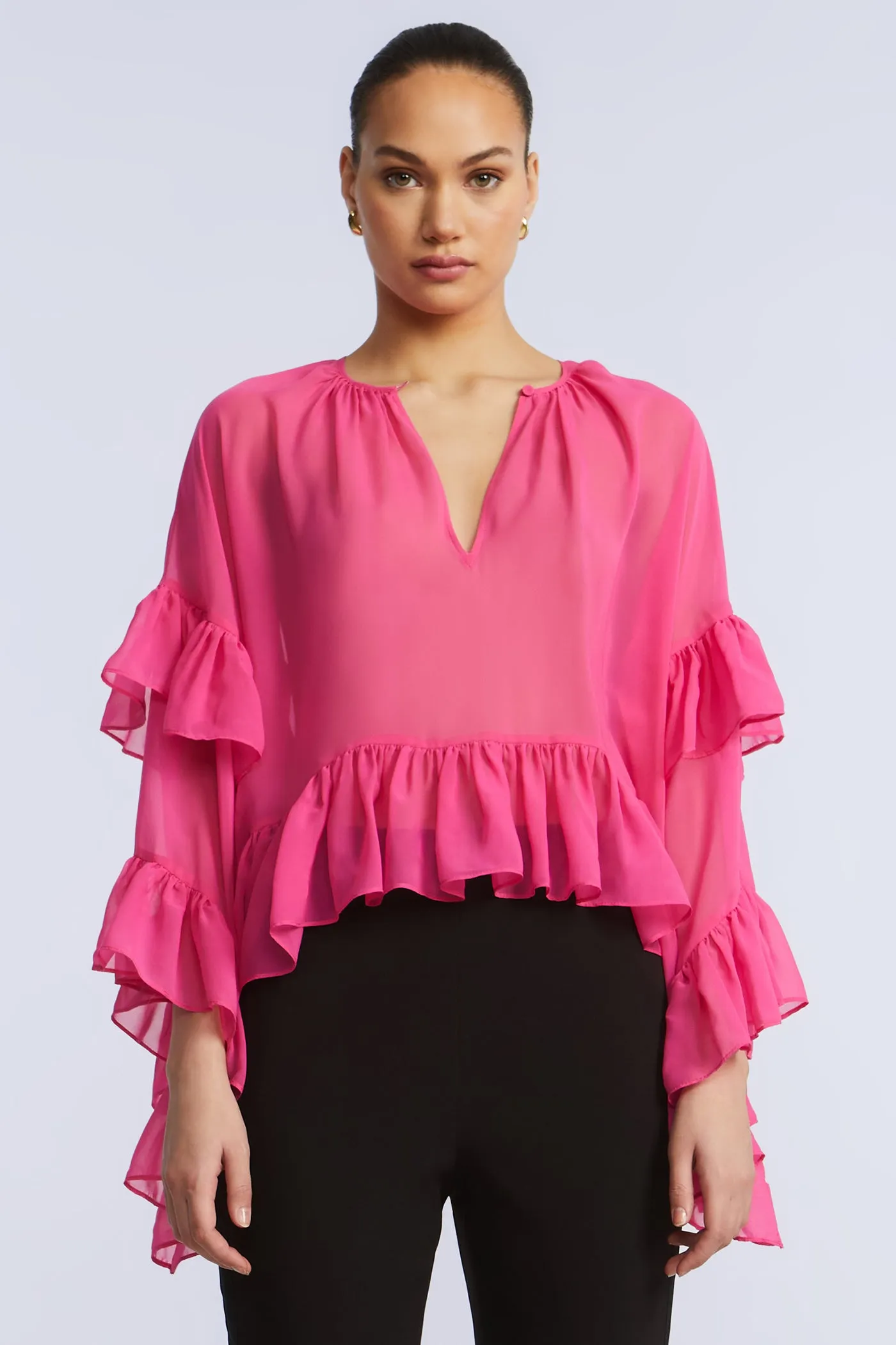 Ruffle Swing Top sold by BCBGMaxAzria product image thumbnail 2