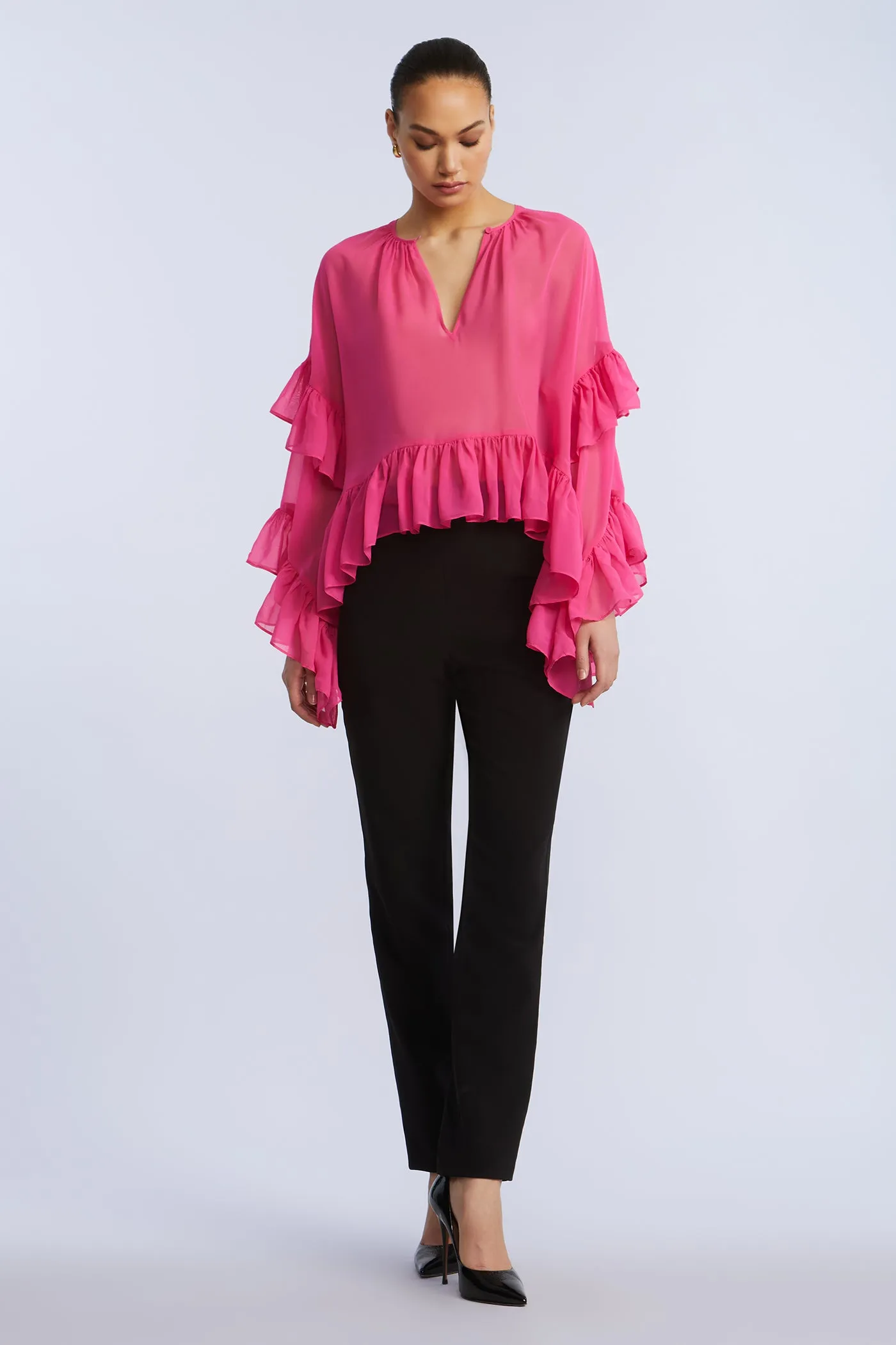 Ruffle Swing Top sold by BCBGMaxAzria product image thumbnail 4