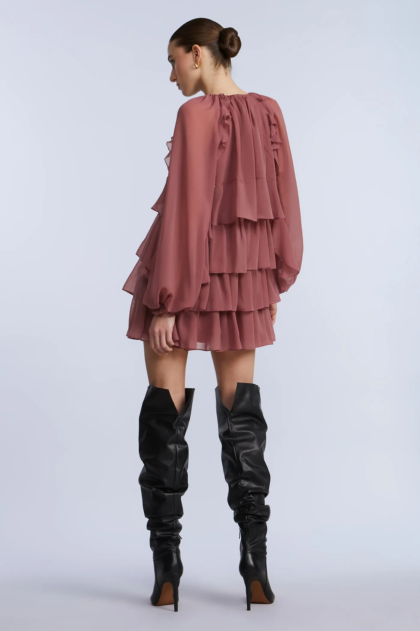Chiffon Ruffle Mini Dress sold by BCBGMaxAzria product image thumbnail 2