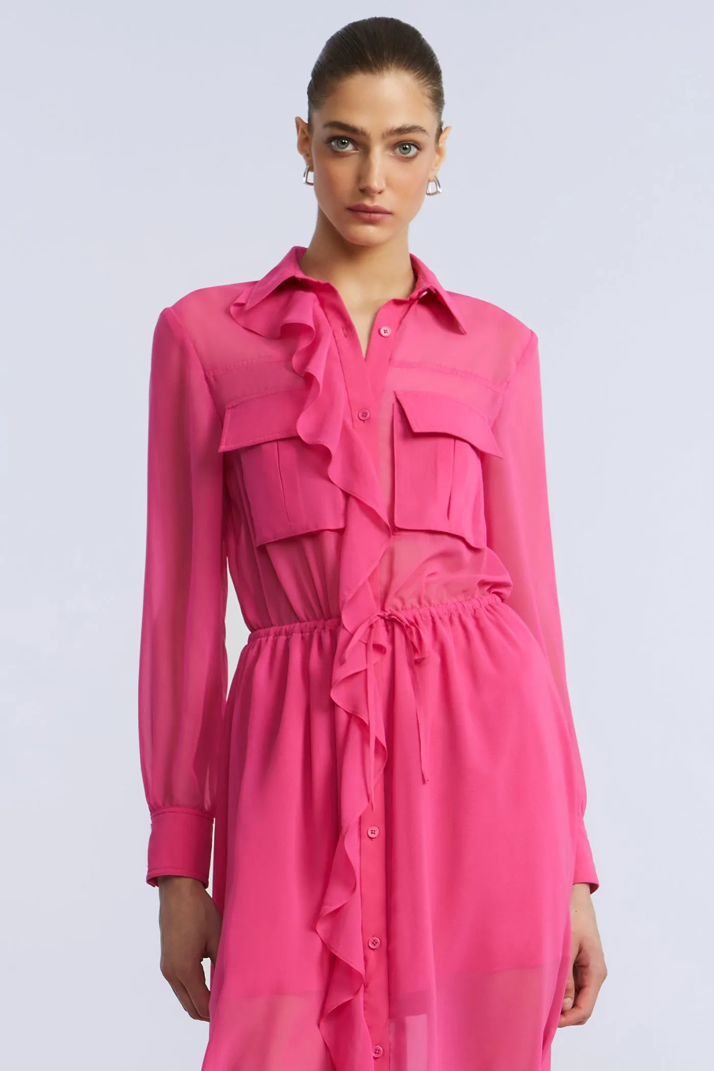 Solid Ruffle Dress sold by BCBGMaxAzria product image thumbnail 4