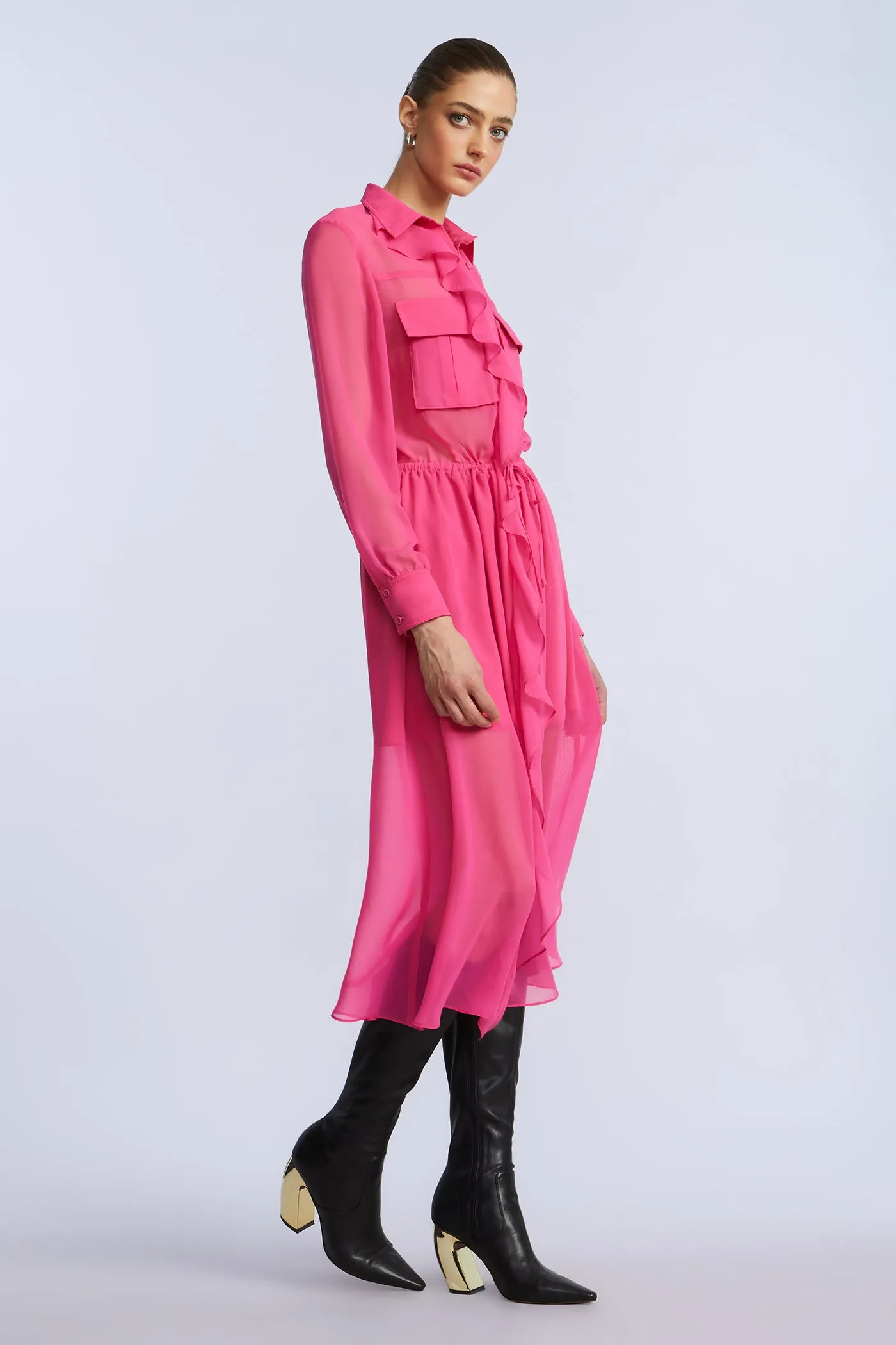 Solid Ruffle Dress sold by BCBGMaxAzria product image thumbnail 5