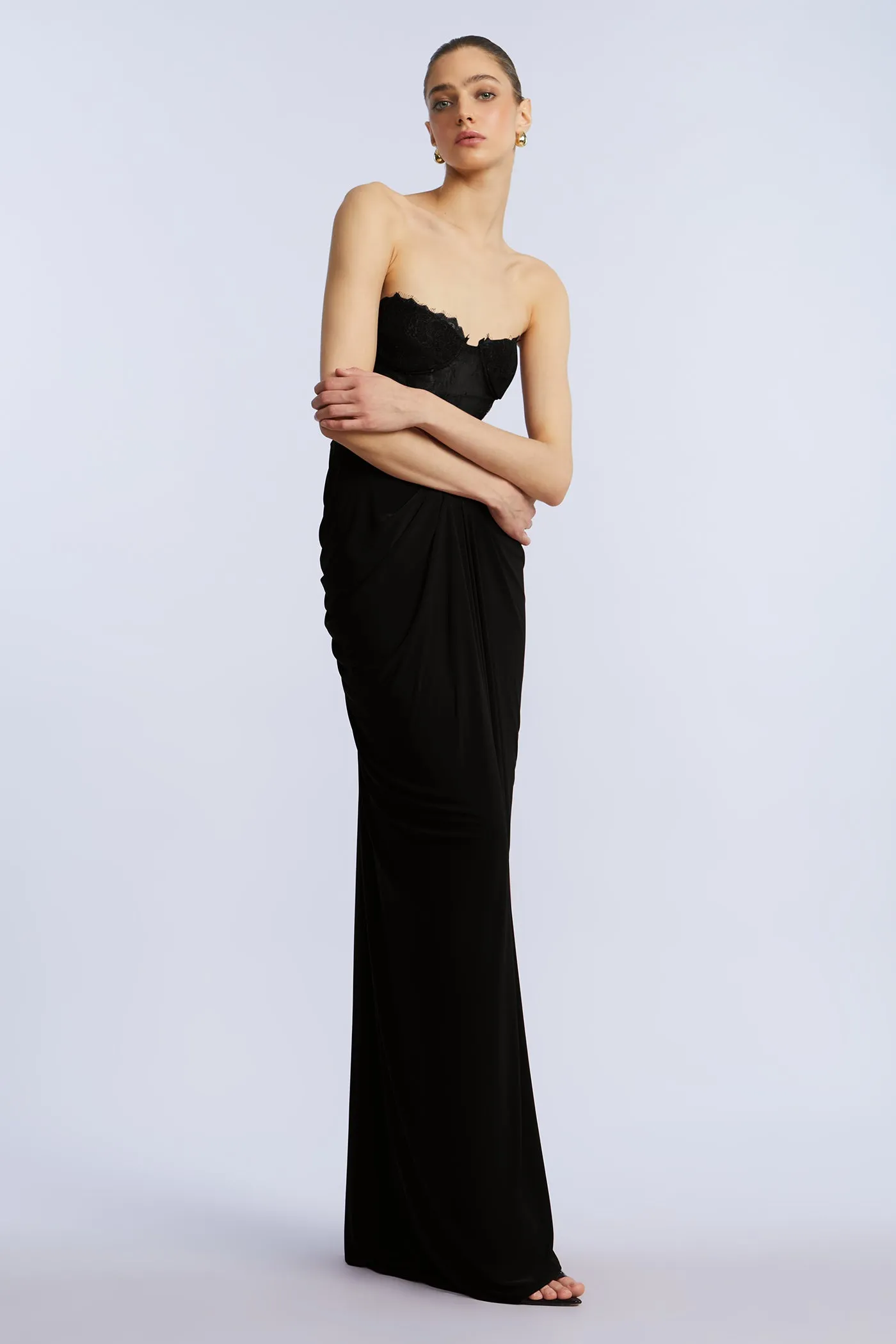 Lace & Jersey Gown sold by BCBGMaxAzria product image thumbnail 3