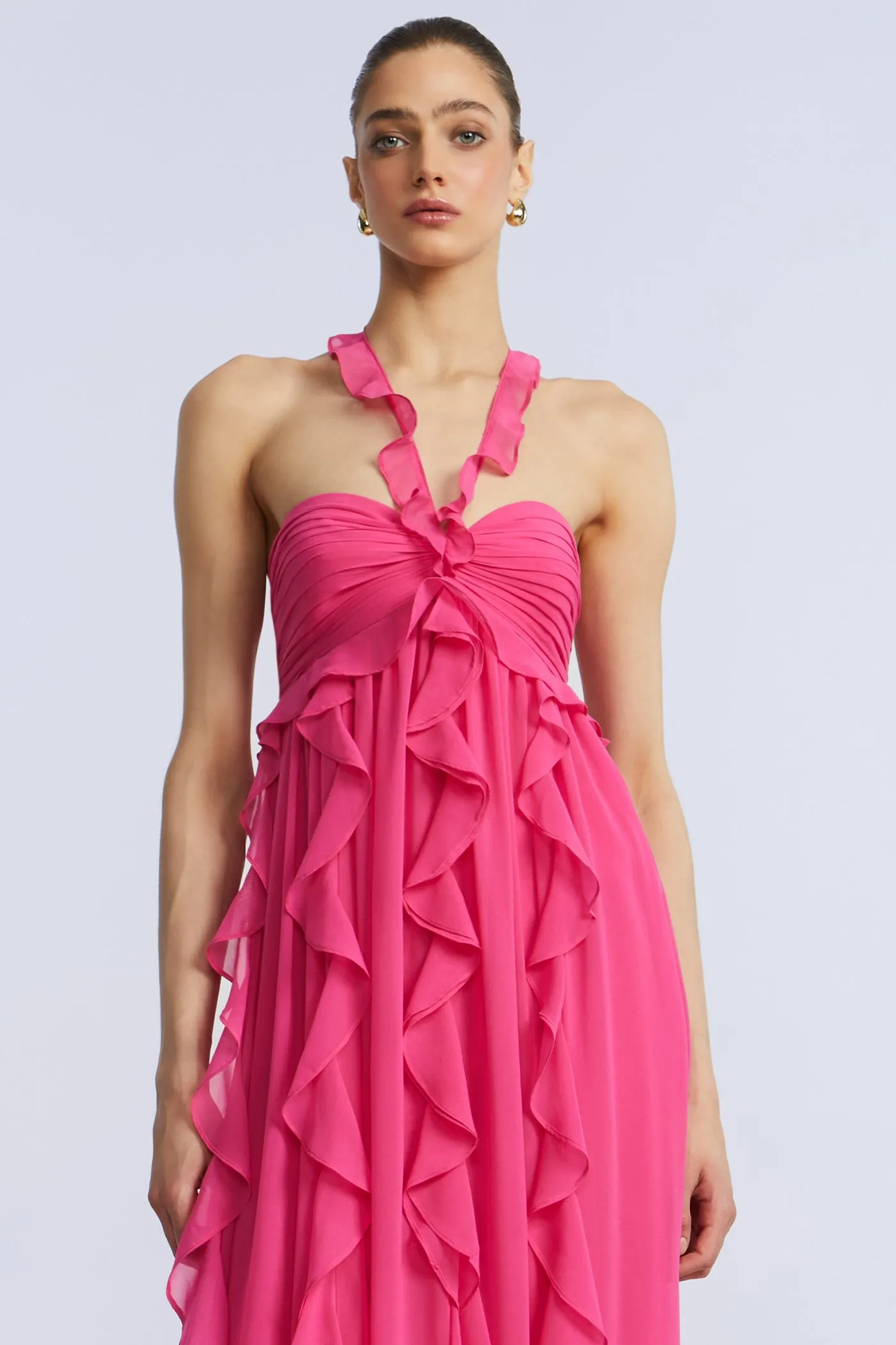 Ruffle Chiffon Gown sold by BCBGMaxAzria product image thumbnail 5