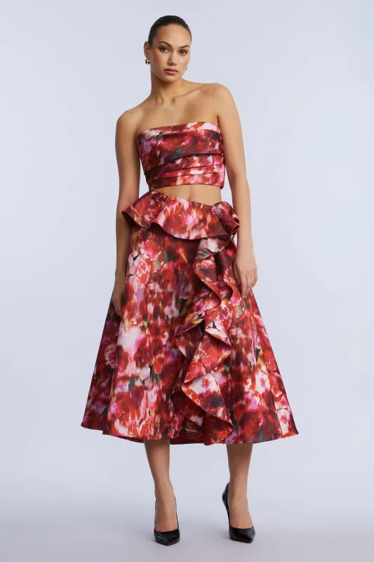 Printed Cascade Midi Skirt sold by BCBGMaxAzria