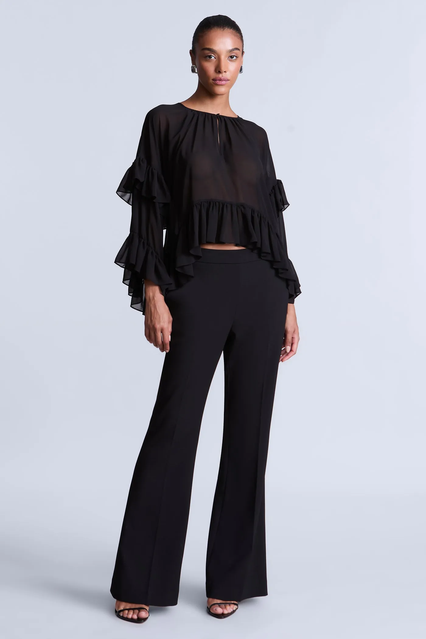Ruffle Swing Top sold by BCBGMaxAzria