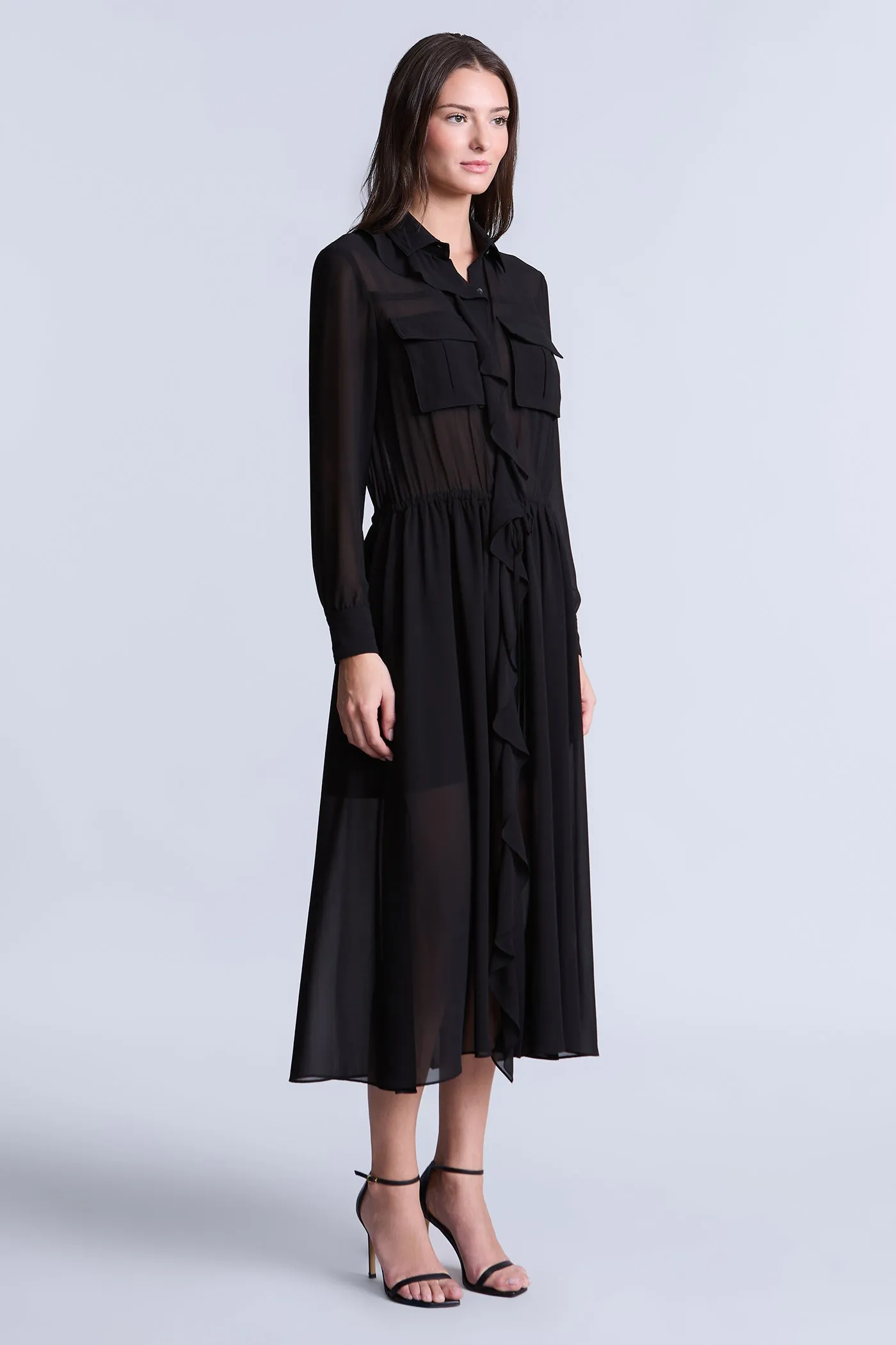 Solid Ruffle Dress sold by BCBGMaxAzria product image thumbnail 3