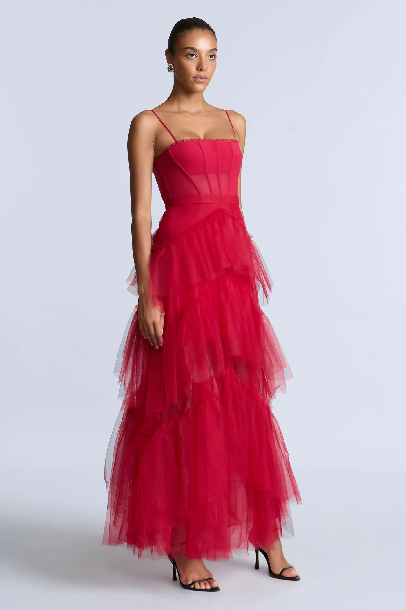 Oly Tiered Ruffle Tulle Evening sold by BCBGMaxAzria product image thumbnail 3
