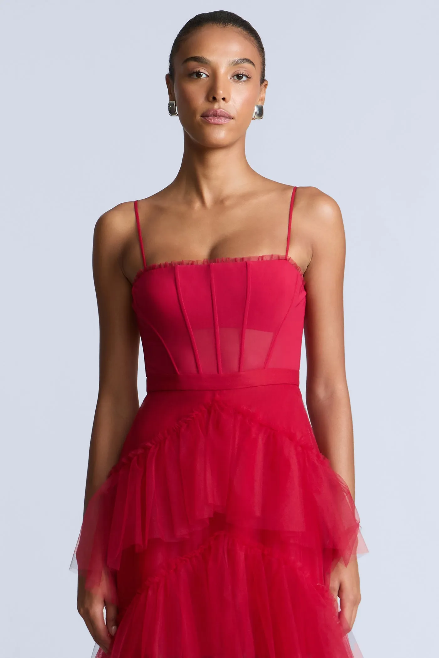 Oly Tiered Ruffle Tulle Evening sold by BCBGMaxAzria product image thumbnail 4