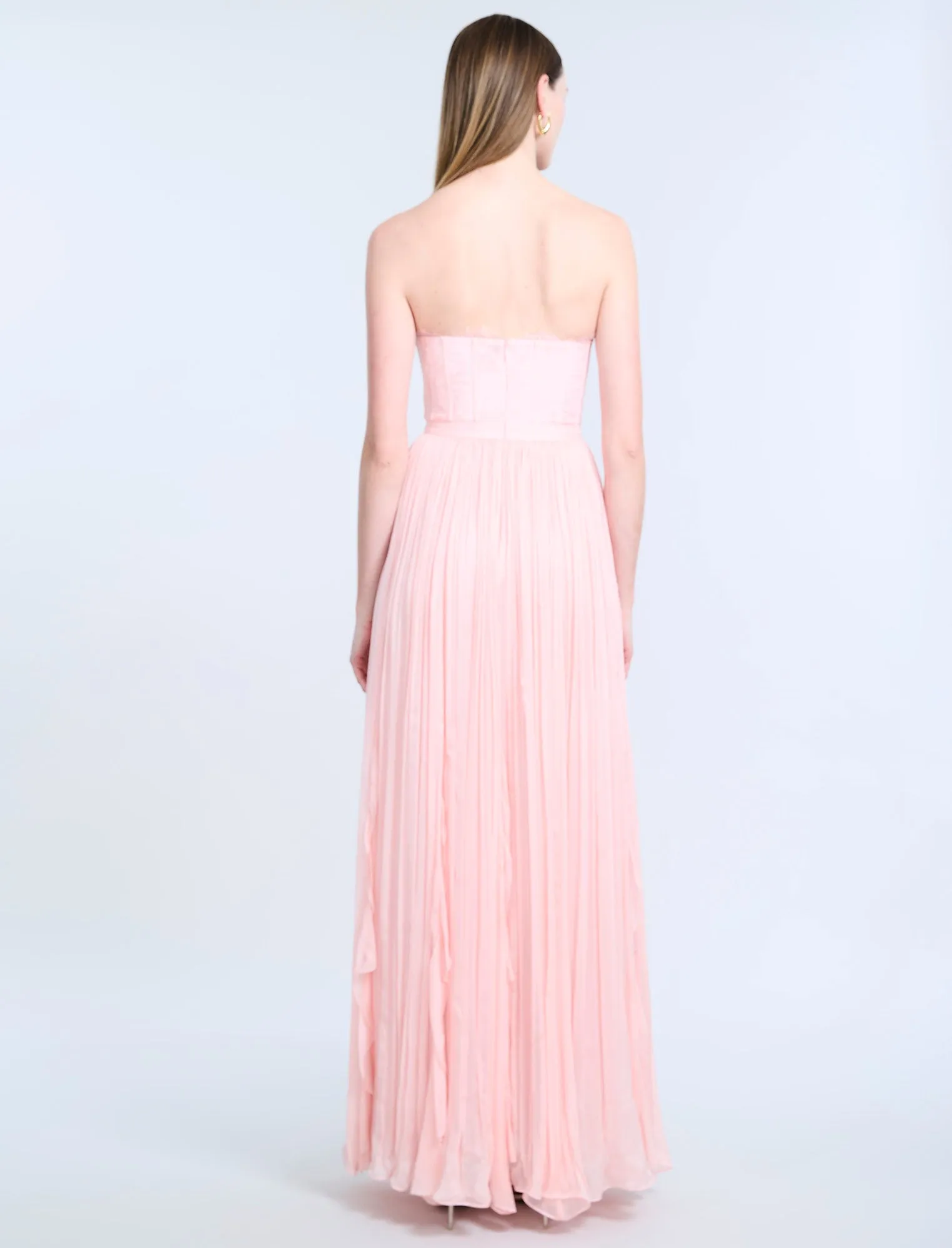 Lace Bodice Chiffon Rufle Gown sold by BCBGMaxAzria product image thumbnail 2