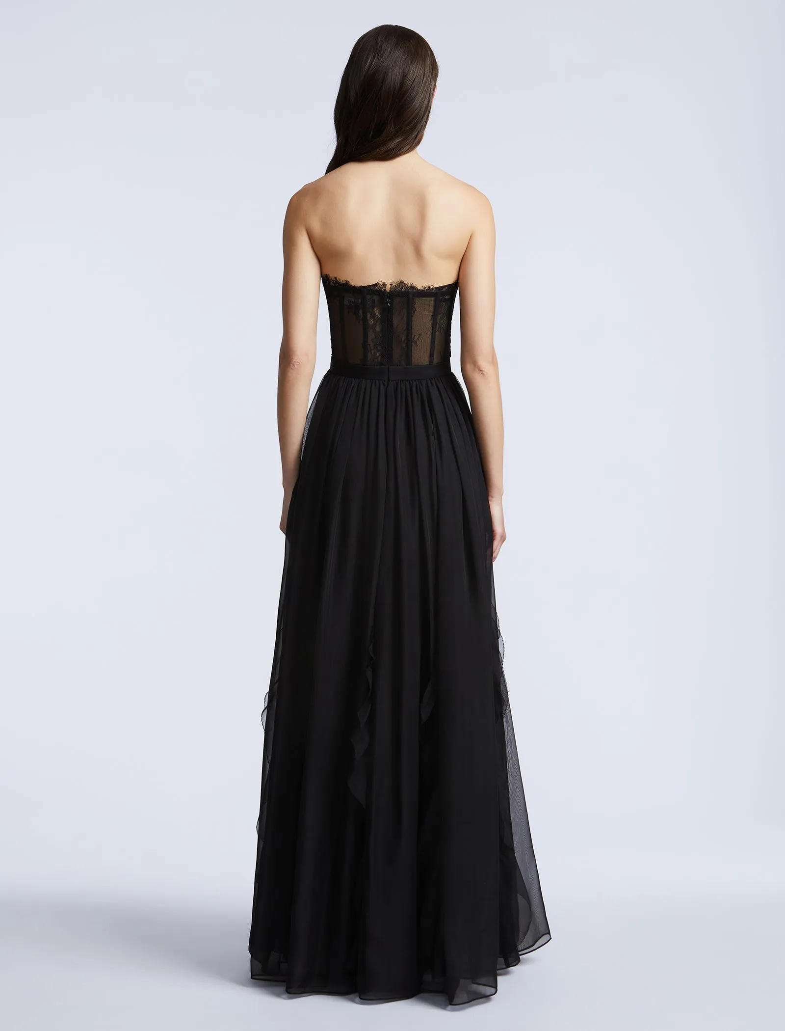 Lace Bodice Chiffon Rufle Gown sold by BCBGMaxAzria product image thumbnail 2