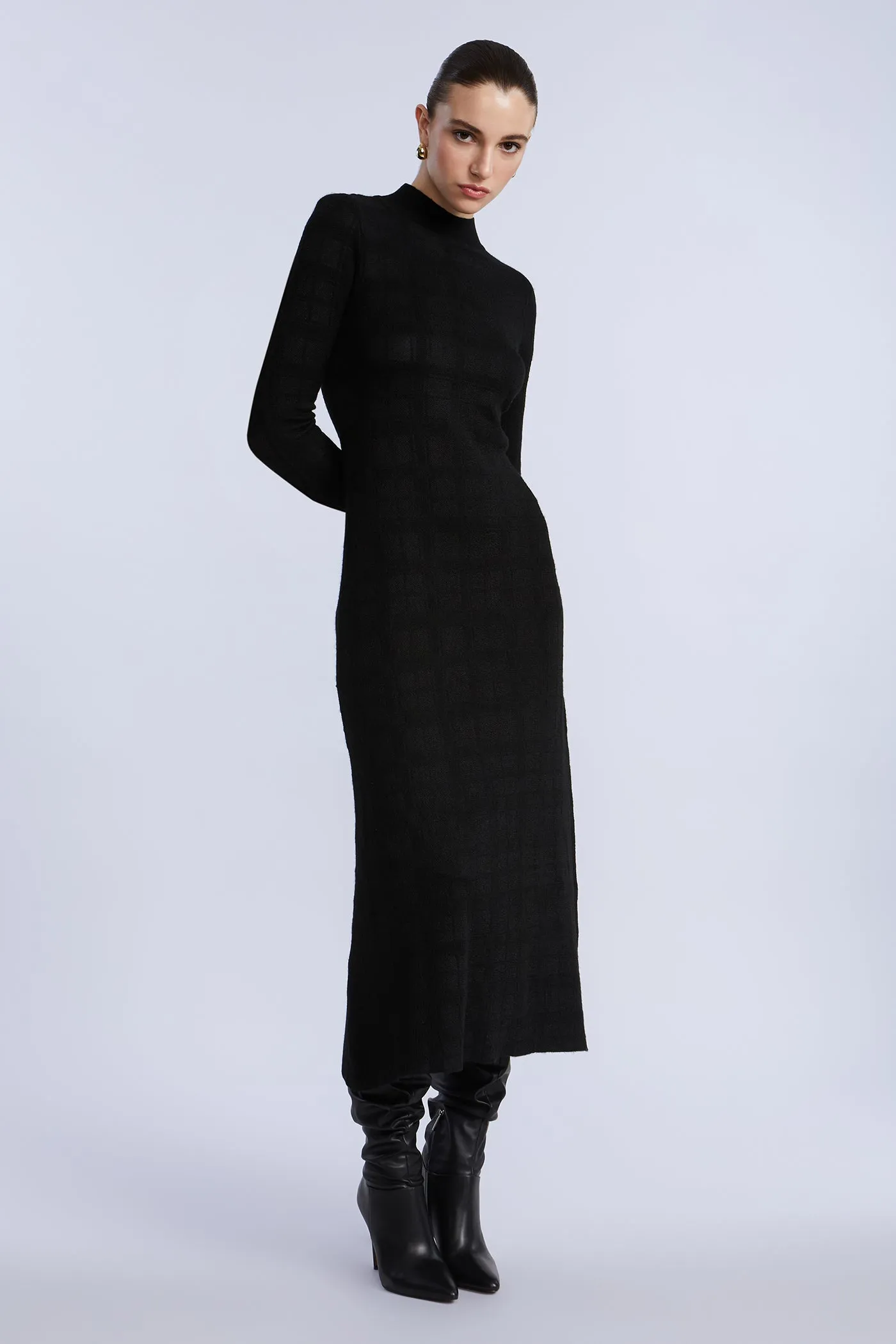 Turtleneck Openweave Dress sold by BCBGMaxAzria product image thumbnail 3