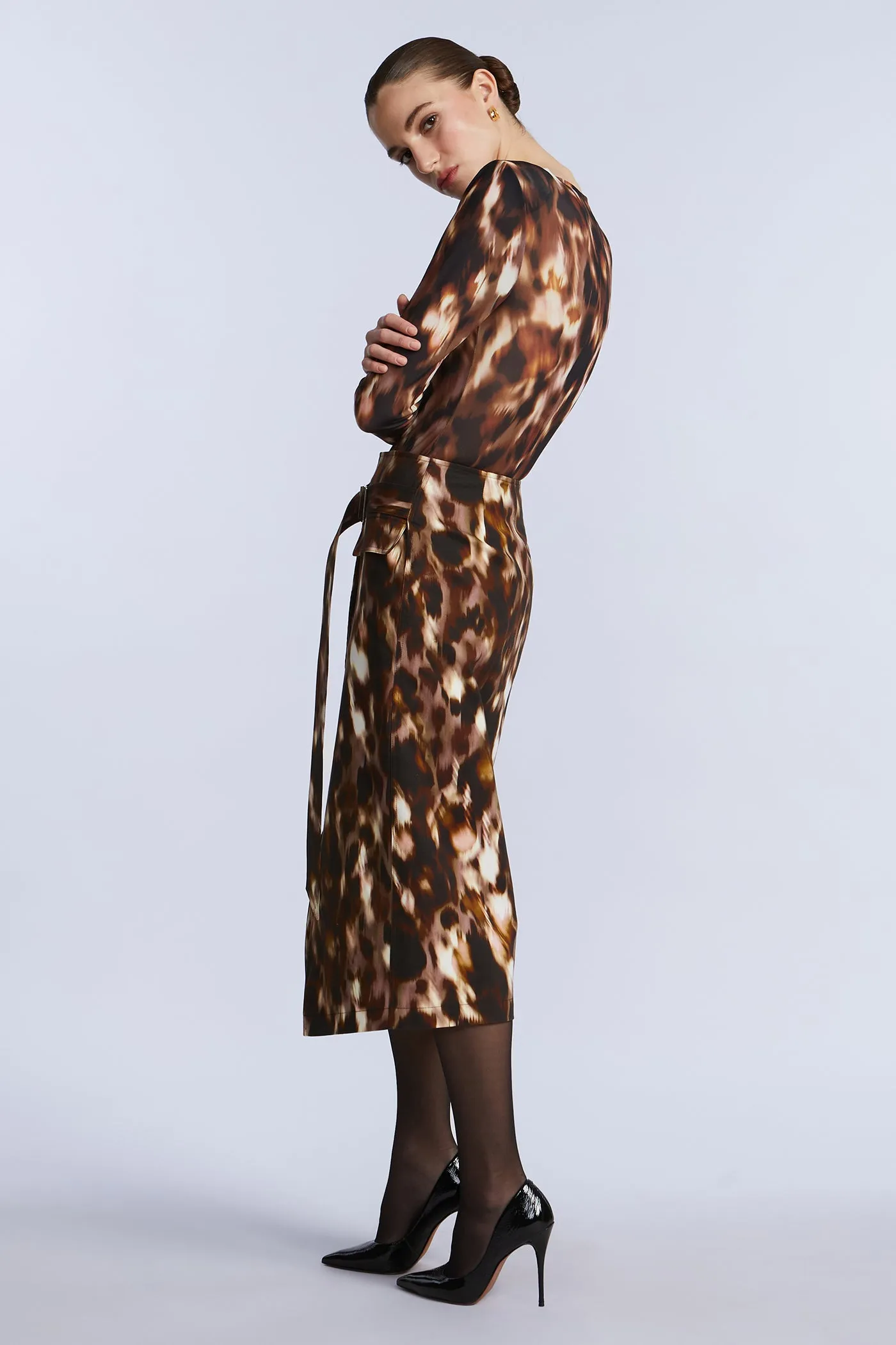 Overlap Midi Skirt sold by BCBGMaxAzria product image thumbnail 5