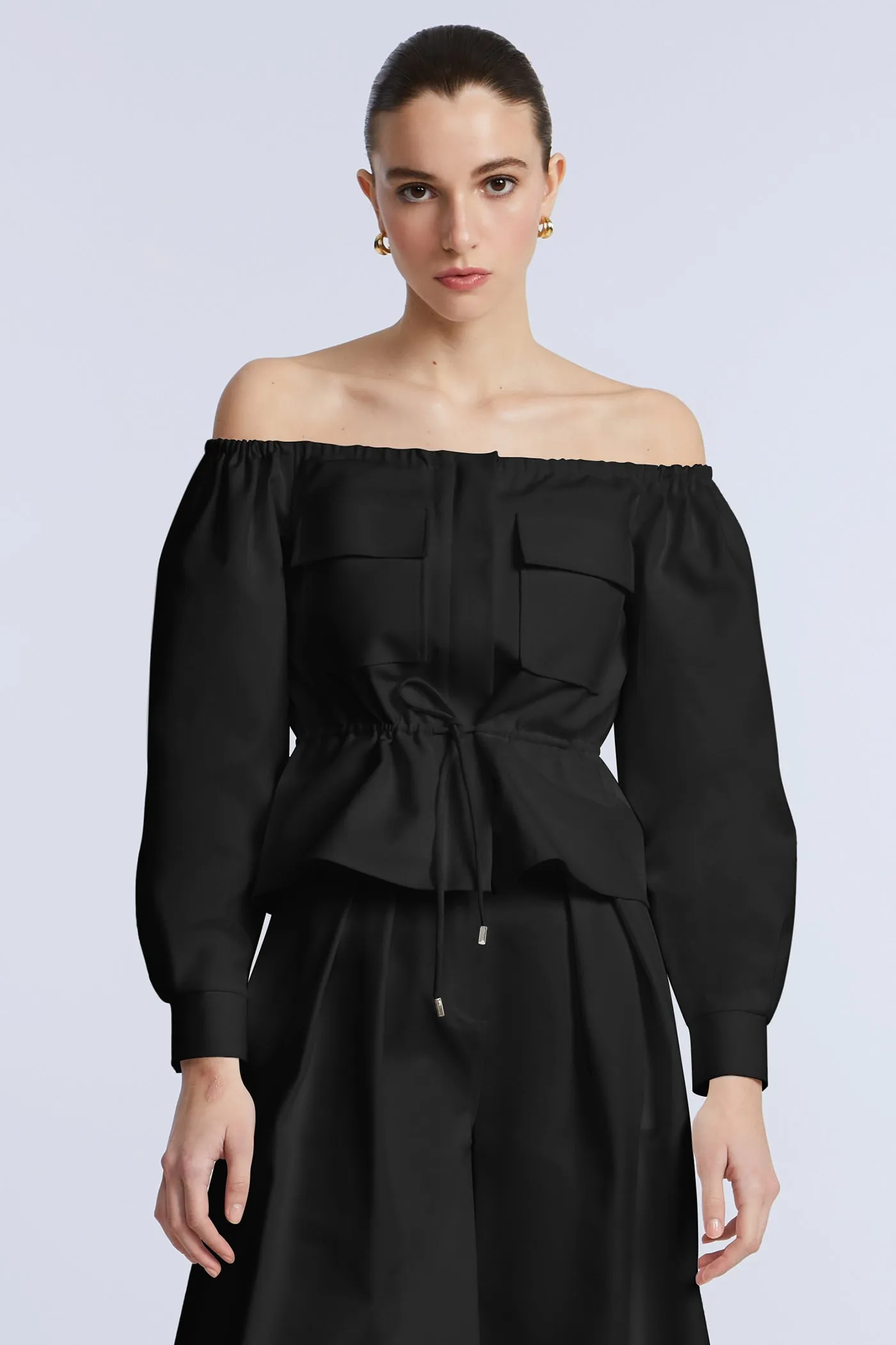 Off Shoulder Drawstring Top sold by BCBGMaxAzria product image thumbnail 2