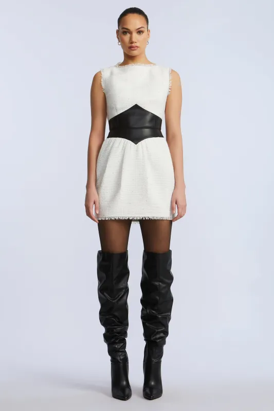 Leather Tweed Dress sold by BCBGMaxAzria