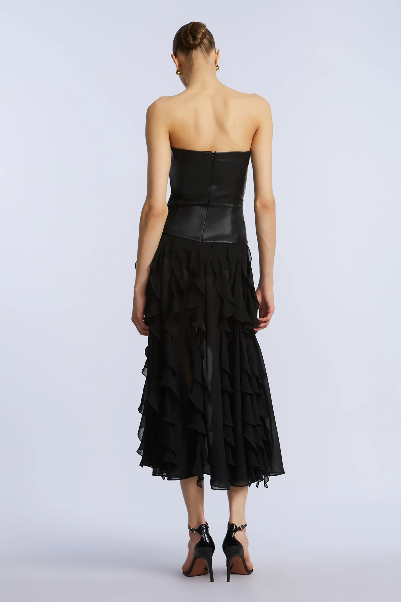 Leather Chiffon Dress sold by BCBGMaxAzria product image thumbnail 2