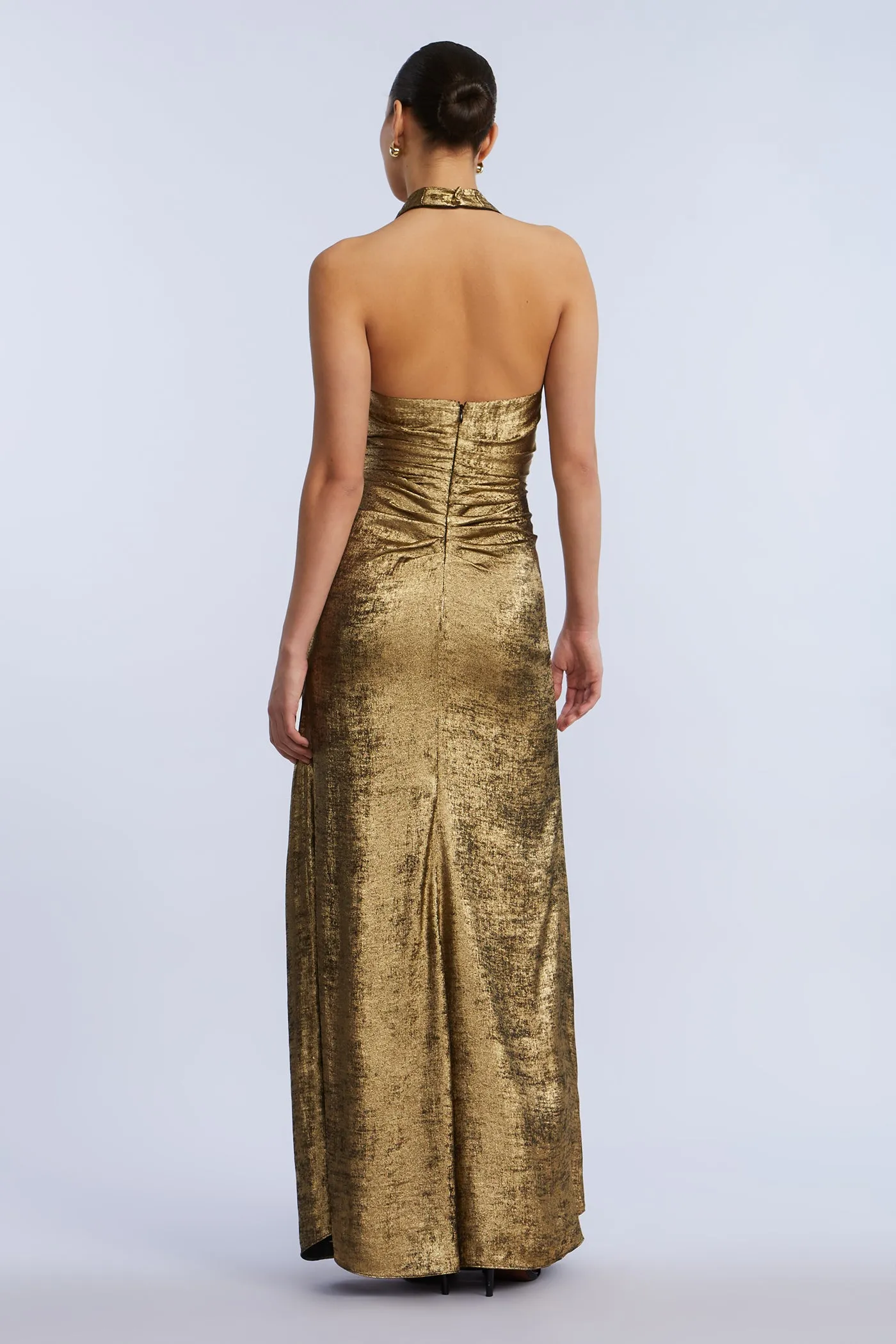 Lame Halter Gown sold by BCBGMaxAzria product image thumbnail 2