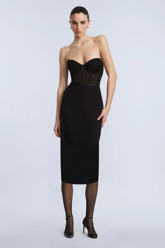 Satin Crepe Combo Midi sold by BCBGMaxAzria