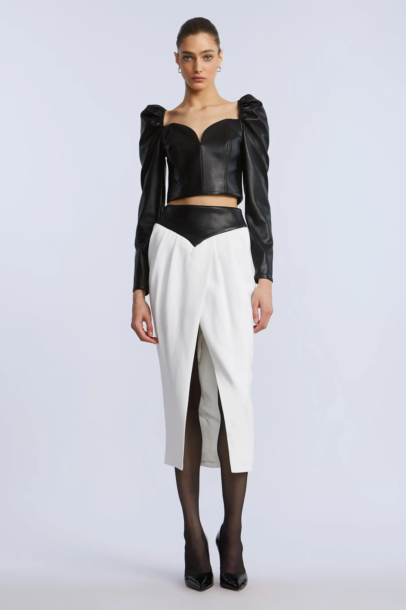 Puff Sleeve Leather Top sold by BCBGMaxAzria product image thumbnail 5