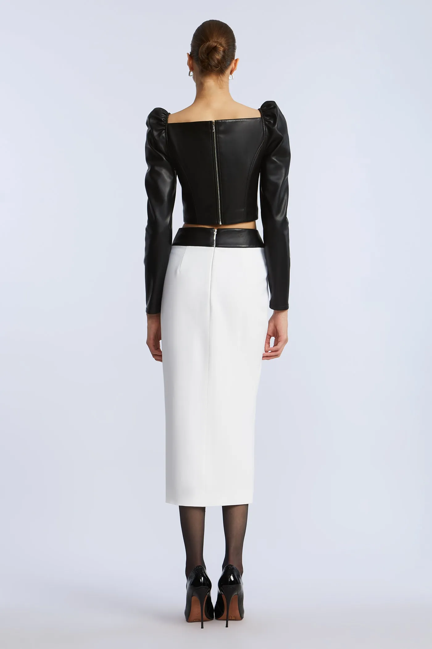 Puff Sleeve Leather Top sold by BCBGMaxAzria product image thumbnail 3