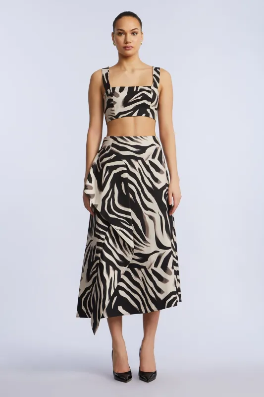 Printed Side Panel Midi Skirt sold by BCBGMaxAzria
