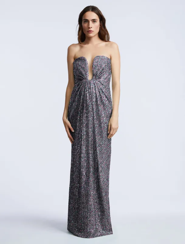 Plunging U Neckline Gown made by BCBGMaxAzria