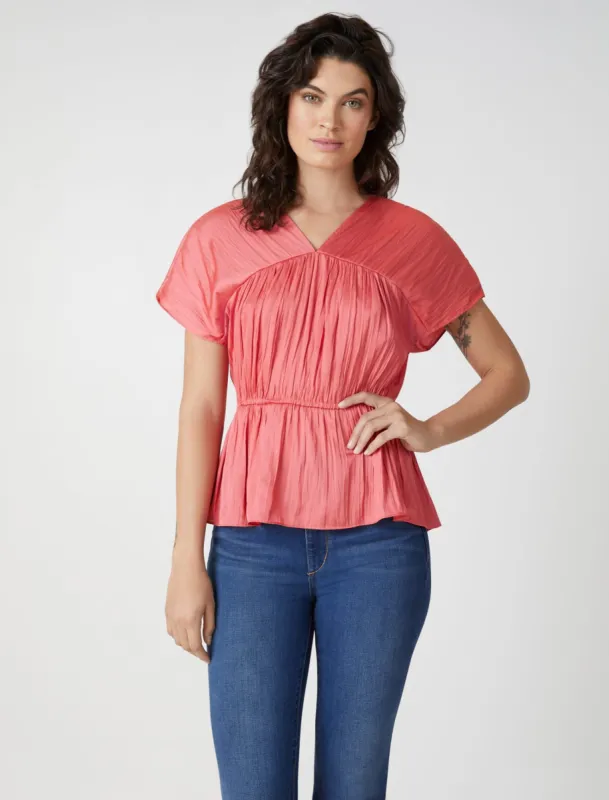Satin Peplum Top sold by BCBGMaxAzria