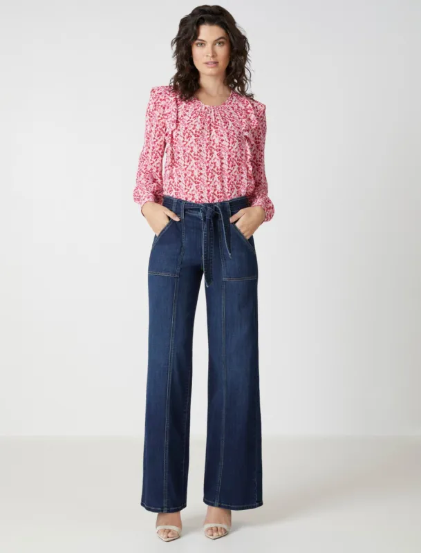 Flounce Ruffle Shoulder Top sold by BCBGMaxAzria