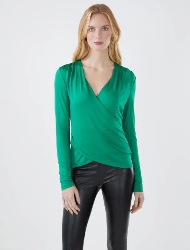 Surplice Front Long Sleeve Top sold by BCBGMaxAzria