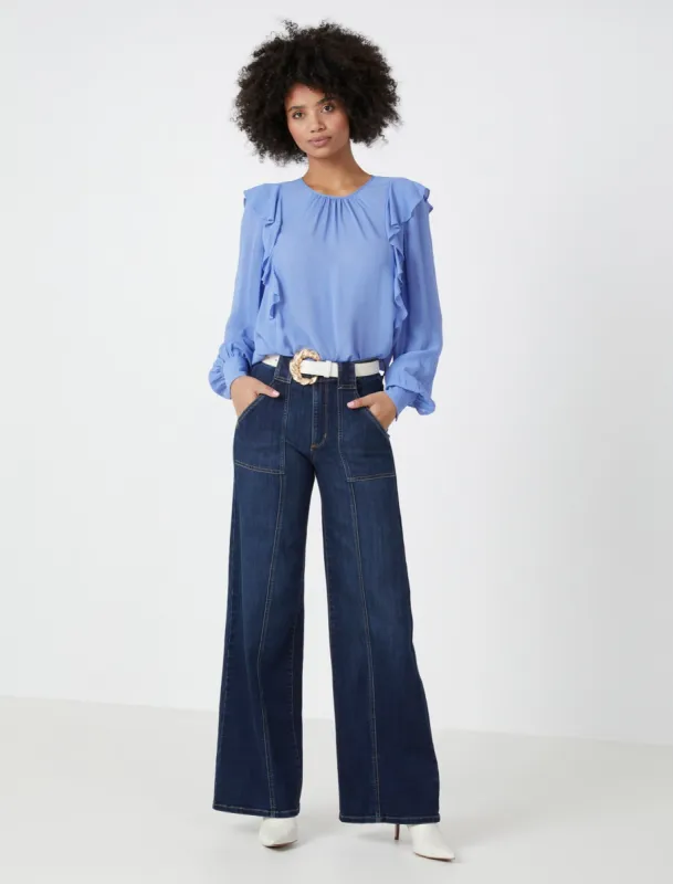 Flounce Ruffle Shoulder Top sold by BCBGMaxAzria